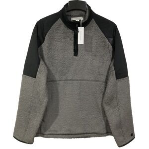 Outerknown Men's Large 1/4 Zip Soft Sherpa Skyline Fleece Pullover Sweater NWT‎